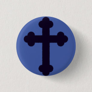 Altes lila christliches Kreuz Button
