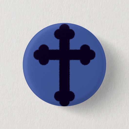 Altes lila christliches Kreuz Button (Vorderseite)