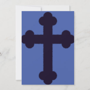 Altes lila christliches Kreuz Dankeskarte