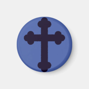 Altes lila christliches Kreuz Magnet