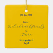 Altes Lissaboner Haus mit Katzen und gelber Straße Keramikornament (Rückseite)