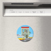 Altes Lissaboner Haus mit Katzen und gelber Straße Magnet (In Situ (Geschirrspüler))