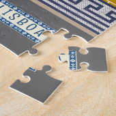 Altes Lissaboner Haus mit Katzen und gelber Straße Puzzle (Seite)