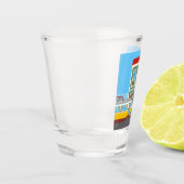 Altes Lissaboner Haus mit Katzen und gelber Straße Schnapsglas (Links)