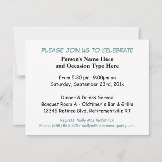 Altes LKW-Ruhestands-Party oder Einladung (Rückseite)