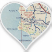 Altes Lompoc Kalifornien Karte Aufkleber (Vorderseite)