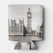 Altes London, schwarz und weiß. Dosenkühler (Rückseite)