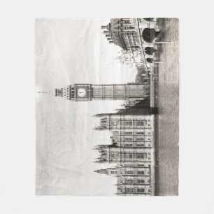 Altes London, schwarz und weiß. Fleecedecke