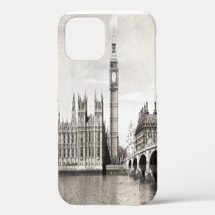 Altes London, schwarz und weiß. iPhone 12 Hülle