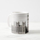 Altes London, schwarz und weiß. Kaffeetasse (Vorderseite Links)