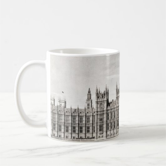 Altes London, schwarz und weiß. Kaffeetasse (Links)
