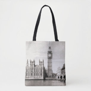 Altes London, schwarz und weiß. Tasche