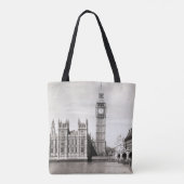 Altes London, schwarz und weiß. Tasche (Rückseite)