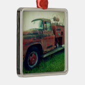 Altes Löschfahrzeug Silbernes Ornament (Rechts)