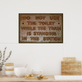 altes lustiges Zugtoilettenzeichen Poster (Küche)