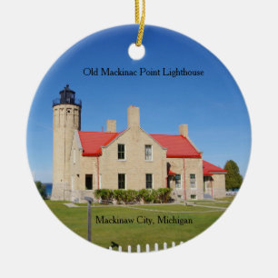 Altes Mackinac Point Leuchtturm-Ornament Keramik Ornament