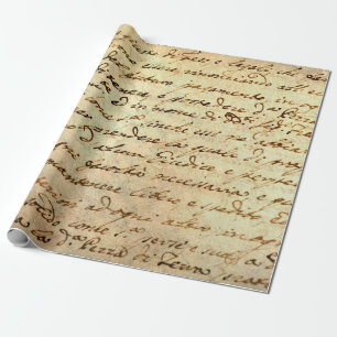 Altes Manuskript des 18. Jahrhunderts mit Tinte ge Geschenkpapier