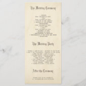 Altes Märchenschloss Hochzeitsprogramme Programm (Rückseite)