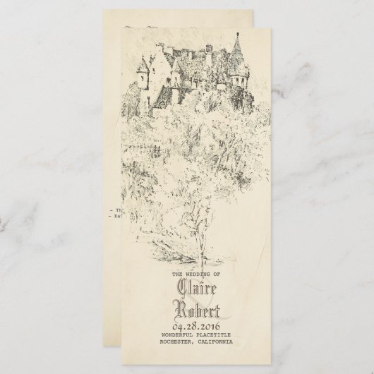 Altes Märchenschloss Hochzeitsprogramme Programm (Vorne/Hinten)