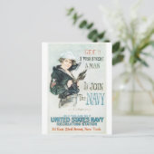 Altes Marineposter um 1918 Postkarte (Stehend Vorderseite)