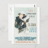 Altes Marineposter um 1918 Postkarte (Vorne/Hinten)