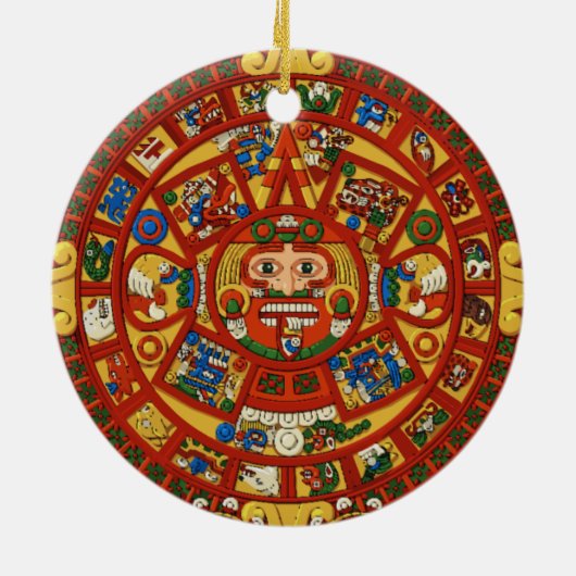Altes Maya-Aztec-Symbol Keramik Ornament (Hinten)