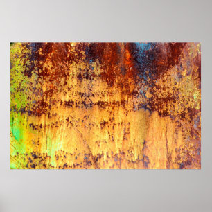 Altes Metall Rosthintergrund und Struktur, Metall Poster