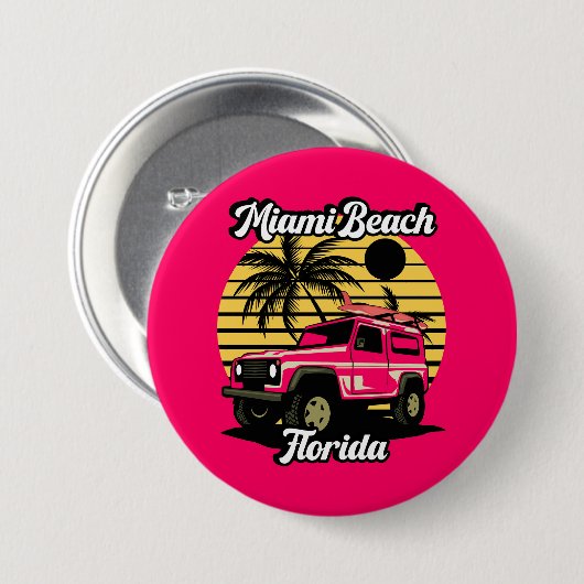 Altes Miami Beach Florida Button (Vorne & Hinten)