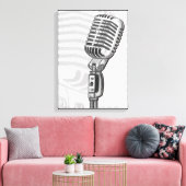 Altes Mikrofon Leinwand Köhler drucken (Insitu (Wohnzimmer))