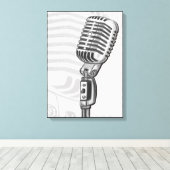 Altes Mikrofon Leinwand Köhler drucken (Insitu (Holzboden))