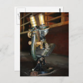 Altes Mikroskop Postkarte (Vorne/Hinten)