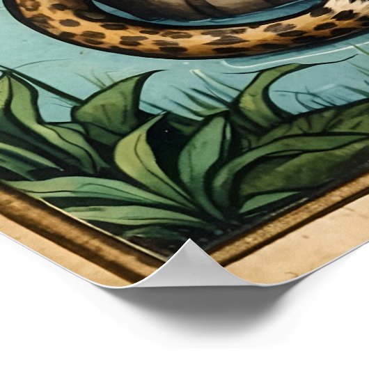 Altes mittelalterliches Leopard in Naturkunde Poster (Ecke)
