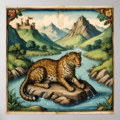 Altes mittelalterliches Leopard in Naturkunde Poster (Vorne)
