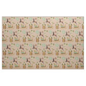 Altes Mode-Weihnachten auf TAN Stoff (Fat Quarter (45,7 x 55,9 cm))