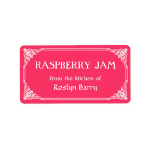 Altes Modegraf-Raspberry-Jam-Label Adressaufkleber