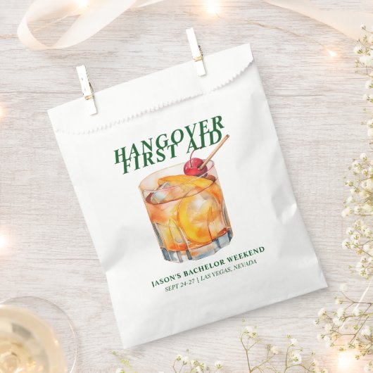 Altes modisches Cocktail Bachelor Hangover Kit Geschenktütchen (Ausgeschnitten)