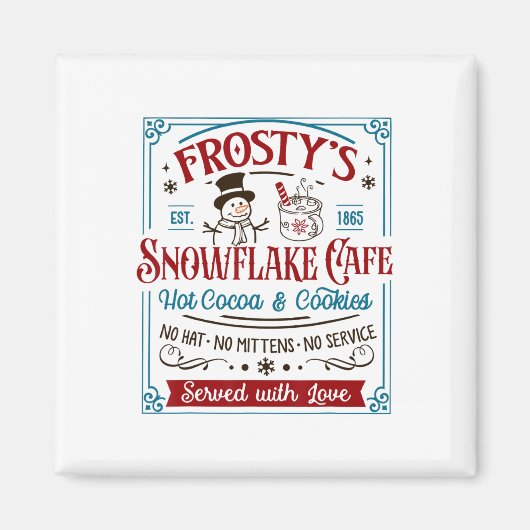 Altes modisches Frosty's Snowflake Café Coffee Lov Magnet (Vorne)