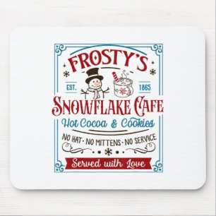 Altes modisches Frosty's Snowflake Café Coffee Lov Mousepad