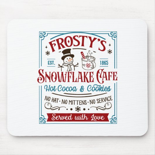 Altes modisches Frosty's Snowflake Café Coffee Lov Mousepad (Vorne)