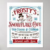 Altes modisches Frosty's Snowflake Café Coffee Lov Poster (Vorne)