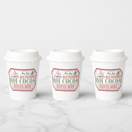 Altes modisches Kakao Weihnachtsgebäck Party Pappbecher (Multi)