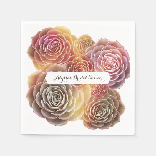 Altes, modisches Sukkuline-Brautparty Serviette (Vorderseite)