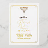 Altes Money Ästhetische Hochzeitsessen Probe Folieneinladung (Vorderseite)