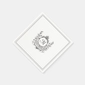 Altes Money Ästhetisches Monogram Wappen Hochzeit Serviette (Ecke)