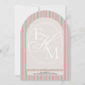 Altes Money Script Red Strip Foto Save the Date Einladung (Rückseite)