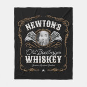 Altes Moonshine Whiskey-Etikett und FOTO Familienn Fleecedecke (Vorderseite)