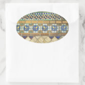 Altes Mosaik Ovaler Aufkleber (Tasche)