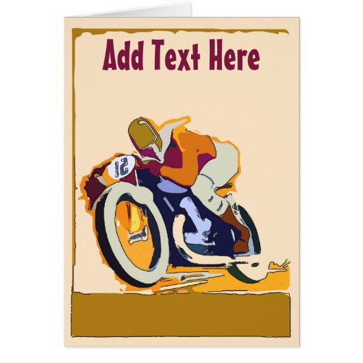 Altes Motorrad-Racer, Text hinzufügen (Vorne)