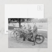 Altes Motorradteam Vintages Foto Postkarte (Vorne/Hinten)