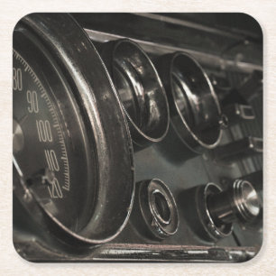 Altes Muscle Car Chrysler Armaturenbrett Papier Un Rechteckiger Pappuntersetzer